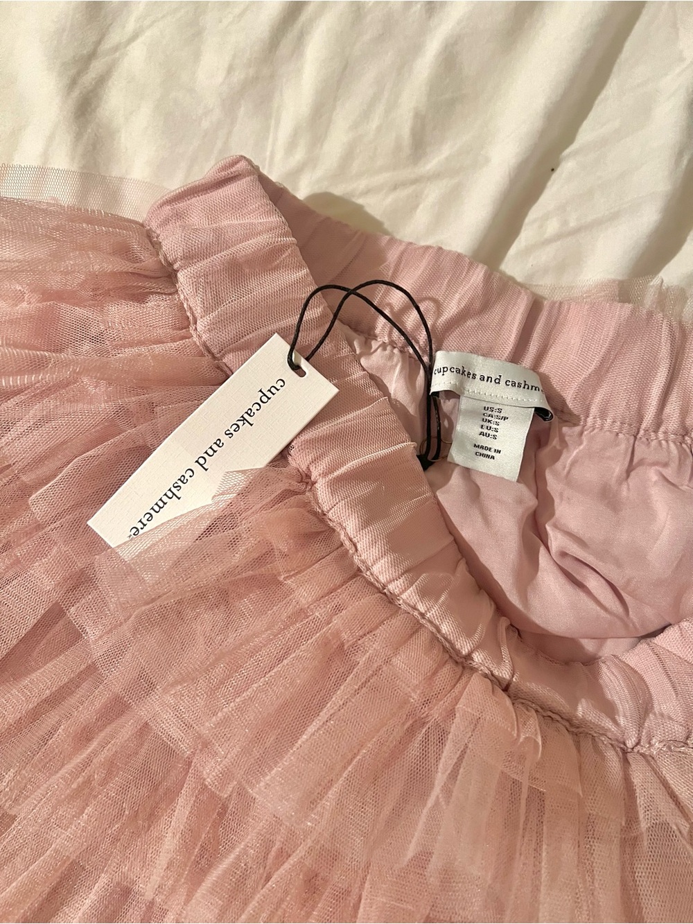 cupcakes & cashmere Pink Tiered Tulle Maxi Skirt